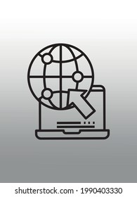 Internet icon.Go to web sign. Internet symbol ,illustration icons,gradient background