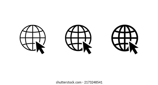 Internet Icon. Web Www Sign. Website Vector Icon. Visit Url Page Symbol Isolated On White Background.