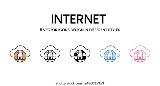 Iconos de Internet ilustración de stock de Vector de estilo diferente
