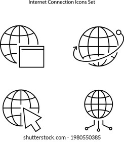 internet icons isolated on white background. internet icon thin line outline linear internet symbol for logo, web, app, UI. internet icon simple sign.