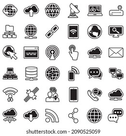 Internet Icons. Line With Fill Design. Vector Illustration.
