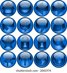 internet icons (marbles series) blue