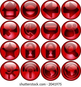 internet icons (marbles series) red