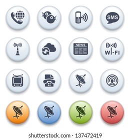 Internet icons on color buttons. Set 5.