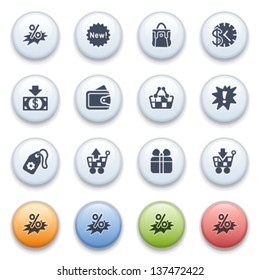 Internet icons on color buttons. Set 6.