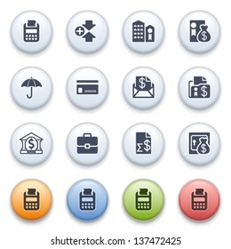 Internet icons on color buttons. Set 4.