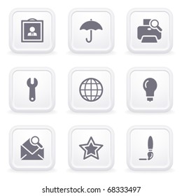 Internet icons on gray buttons 9