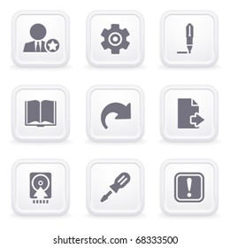 Internet icons on gray buttons 6