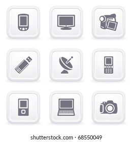 Internet Icons On Gray Buttons 16