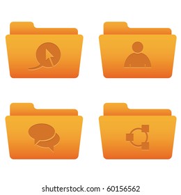 Internet Icons | Orange Folders 02 Professional icons for your website, application, or presentation