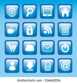 internet icons over blue background vector illustration
