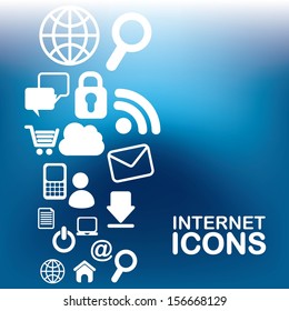 internet icons over  blue background vector illustration