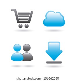 internet icons over white background vector illustration