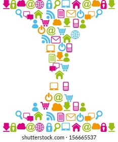 internet icons over white background vector illustration