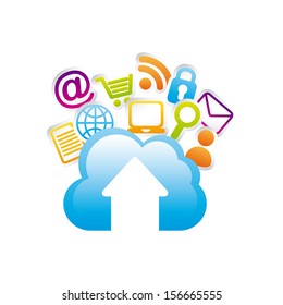 internet icons over  white background vector illustration