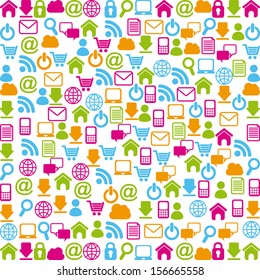 internet icons over white background vector illustration