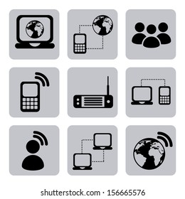 internet icons over white background vector illustration