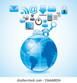 internet icons over  white background vector illustration