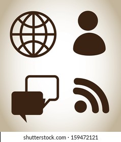 internet icons over white background vector illustration