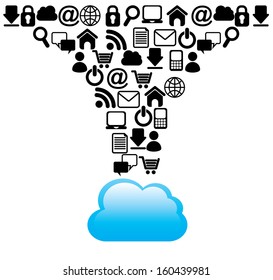 internet icons over white background vector illustration