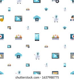 internet icons pattern seamless. Included editable flat Email Marketing, digital banking, Interactive Course, Encoding, developers team icons. internet icons for web and mobile.