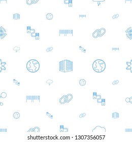 internet icons pattern seamless white background. Included editable line barcode, documents box, thunder, cable, planet, chain, hands icons. internet icons for web and mobile.