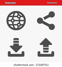 Internet Icons. Professional, pixel perfect icons optimized for both large and small resolutions. EPS 8 format.