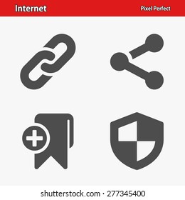Internet Icons. Professional, pixel perfect icons optimized for both large and small resolutions. EPS 8 format. Designed at 32 x 32 pixels.
