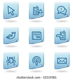 Internet icons set 2, blue sticker series