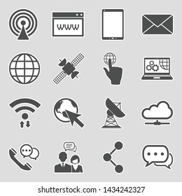 Internet Icons. Set 2. Sticker Design. Vector Illustration.