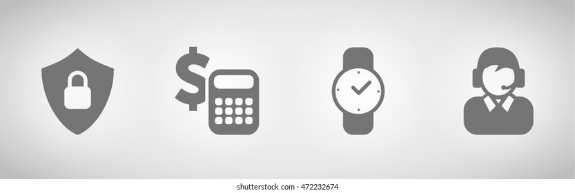 Internet icons set business
