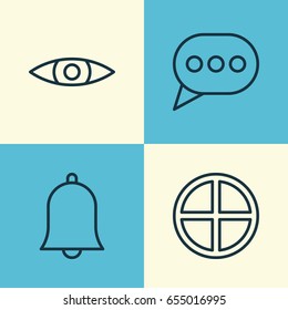 Internet Icons Set. Collection Of Alert, Positive, Message Bubble And Other Elements. Also Includes Symbols Such As Positive, Speech, Plus.