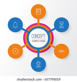 Internet Icons Set. Collection Of Alert, Glance, Time And Other Elements. Also Includes Symbols Such As Picture, Pinpoint, Image.