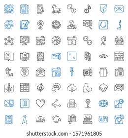 internet icons set. Collection of internet with house, wifi, html, fax, exchange, progress bar, cursor, menu, bitcoin, global, creative process. Editable and scalable internet icons.