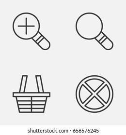 Internet Icons Set. Collection Of Increase Loup, Shop, Exit And Other Elements. Also Includes Symbols Such As Zoom, Cancel, Trading.