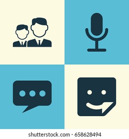 Internet Icons Set. Collection Of Message, Video Chat, Chat And Other Elements. Also Includes Symbols Such As Message, Chat, Friend.