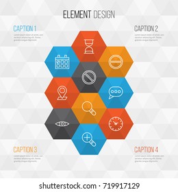 Internet Icons Set. Collection Of Message Bubble, Refuse, Time And Other Elements. Also Includes Symbols Such As Plus, Browse, Almanac.