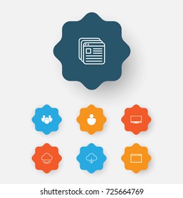 Internet Icons Set. Collection Of Storage, Display, Download And Other Elements. Also Includes Symbols Such As Window, Application, People.