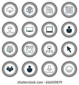 Internet Icons Set. Collection Of Team, Send Data, Virtual Storage And Other Elements. Also Includes Symbols Such As Login, News, Network.