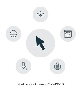 Internet Icons Set. Collection Of Transfer, Followed, Mouse And Other Elements. Also Includes Symbols Such As Login, Click, Page.