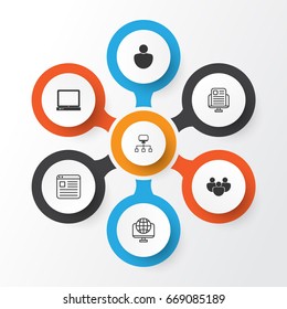 Internet Icons Set. Collection Of Website Page, Blog Page, PC And Other Elements. Also Includes Symbols Such As Website, Computer, News.