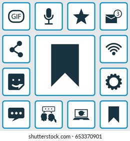 Internet Icons Set. Collection Of Wireless Connection, Chat, Publish And Other Elements. Also Includes Symbols Such As Setting, Web, Smile.