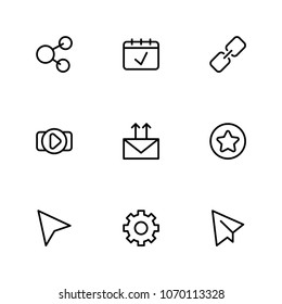 Internet icons set with cursor, star and send mail elements. Set of internet icons and click concept. Editable vector elements for logo app UI design.