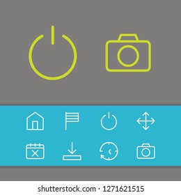 Internet icons set with house, navigate and download elements. Set of internet icons and schedule concept. Editable vector elements for logo app UI design.