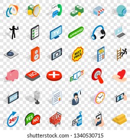 Internet icons set. Isometric style of 36 internet vector icons for web for any design