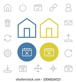 Internet icons set with navigate, rotate and schedule elements. Set of internet icons and member concept. Editable vector elements for logo app UI design.