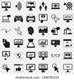 Internet icons set. Simple style of 36 internet vector icons for web for any design