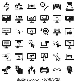 Internet icons set. Simple style of 36 internet vector icons for web isolated on white background