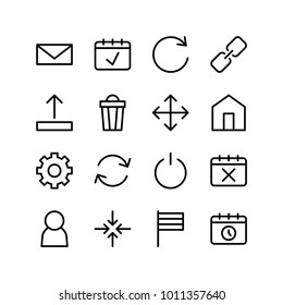 Internet icons set with turn off, date and email elements. Set of internet icons and letter concept. Editable vector elements for logo app UI design.