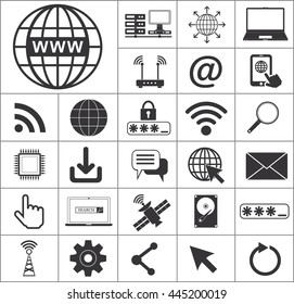 Internet icons set. Web icons set. Vector illustration